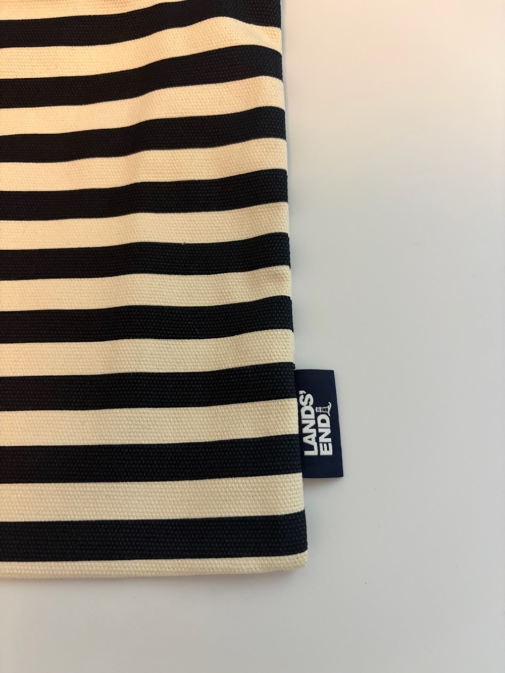 Lands' End Canvas Navy & Cream pouch-NWOT